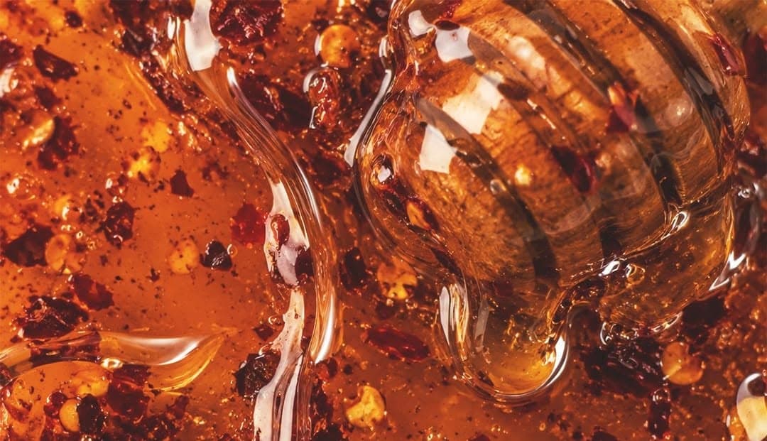 Honey with chilli flakes
