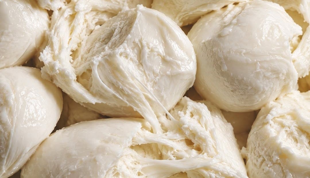 Torn mozzarella